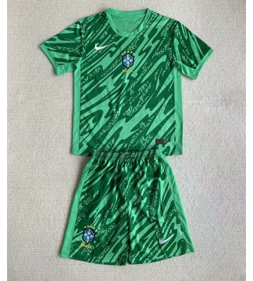 Brazílie Brankář Domácí dres komplet pro Děti Copa America 2024 Krátkým Rukávem (+ Krátké kalhoty)