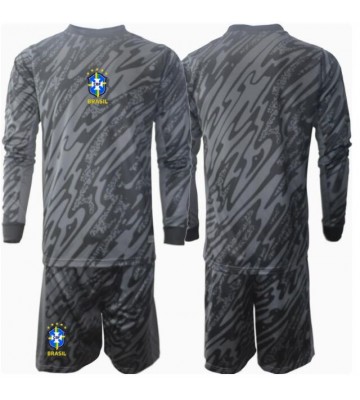 Brazílie Brankář Venkovní dres komplet pro Děti Copa America 2024 Dlouhým Rukávem (+ Krátké kalhoty)