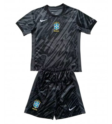 Brazílie Brankář Venkovní dres komplet pro Děti Copa America 2024 Krátkým Rukávem (+ Krátké kalhoty)