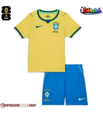 Brazílie Domácí dres komplet pro Děti MS 2026 Krátkým Rukávem (+ Krátké kalhoty)