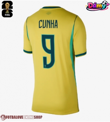 Brazílie Matheus Cunha #9 Domácí Dres pro Dámy MS 2026 Krátkým Rukávem