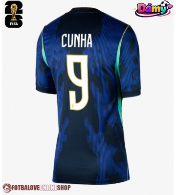 Brazílie Matheus Cunha #9 Venkovní Dres pro Dámy MS 2026 Krátkým Rukávem