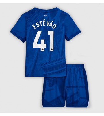 Chelsea Estevao Willian #41 Domácí dres komplet pro Děti 2025-26 Krátkým Rukávem (+ Krátké kalhoty)