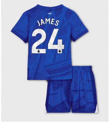 Chelsea Reece James #24 Domácí dres komplet pro Děti 2025-26 Krátkým Rukávem (+ Krátké kalhoty)