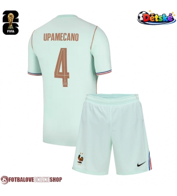 Francie Dayot Upamecano #4 Venkovní dres komplet pro Děti MS 2026 Krátkým Rukávem (+ Krátké kalhoty)