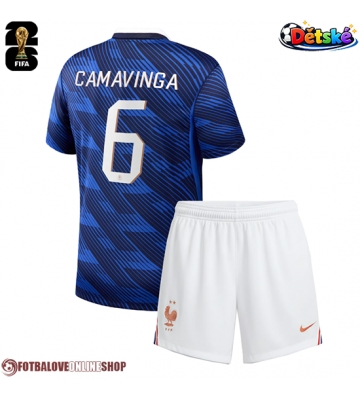 Francie Eduardo Camavinga #6 Domácí dres komplet pro Děti MS 2026 Krátkým Rukávem (+ Krátké kalhoty)