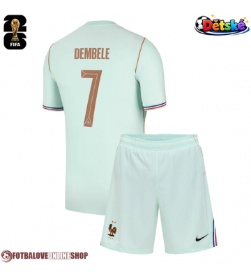 Francie Ousmane Dembele #7 Venkovní dres komplet pro Děti MS 2026 Krátkým Rukávem (+ Krátké kalhoty)