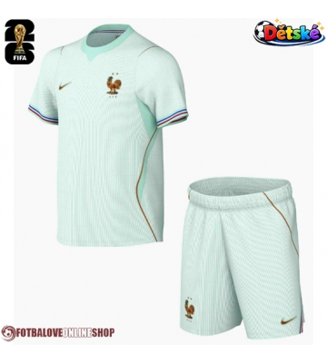 Francie Venkovní dres komplet pro Děti MS 2026 Krátkým Rukávem (+ Krátké kalhoty)