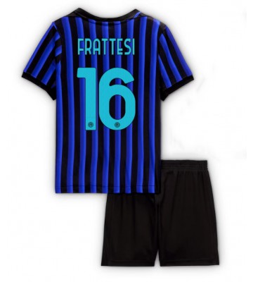 Inter Milan Davide Frattesi #16 Domácí dres komplet pro Děti 2025-26 Krátkým Rukávem (+ Krátké kalhoty)