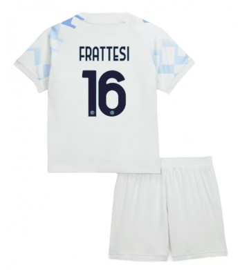 Inter Milan Davide Frattesi #16 Venkovní dres komplet pro Děti 2025-26 Krátkým Rukávem (+ Krátké kalhoty)