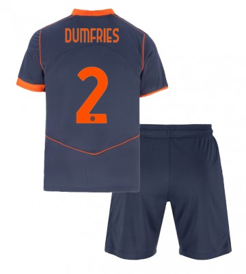 Inter Milan Denzel Dumfries #2 Alternativní dres komplet pro Děti 2025-26 Krátkým Rukávem (+ Krátké kalhoty)