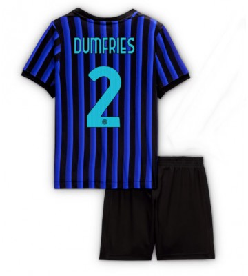 Inter Milan Denzel Dumfries #2 Domácí dres komplet pro Děti 2025-26 Krátkým Rukávem (+ Krátké kalhoty)