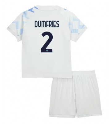 Inter Milan Denzel Dumfries #2 Venkovní dres komplet pro Děti 2025-26 Krátkým Rukávem (+ Krátké kalhoty)