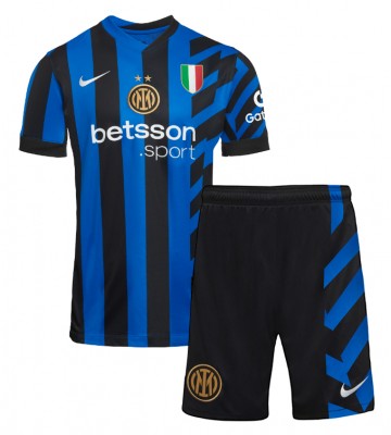 Inter Milan Domácí dres komplet pro Děti 2024-25 Krátkým Rukávem (+ Krátké kalhoty)