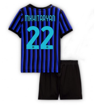 Inter Milan Henrikh Mkhitaryan #22 Domácí dres komplet pro Děti 2025-26 Krátkým Rukávem (+ Krátké kalhoty)