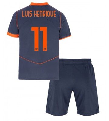 Inter Milan Luis Henrique #11 Alternativní dres komplet pro Děti 2025-26 Krátkým Rukávem (+ Krátké kalhoty)