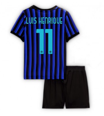 Inter Milan Luis Henrique #11 Domácí dres komplet pro Děti 2025-26 Krátkým Rukávem (+ Krátké kalhoty)