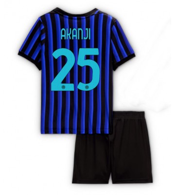 Inter Milan Manuel Akanji #25 Domácí dres komplet pro Děti 2025-26 Krátkým Rukávem (+ Krátké kalhoty)