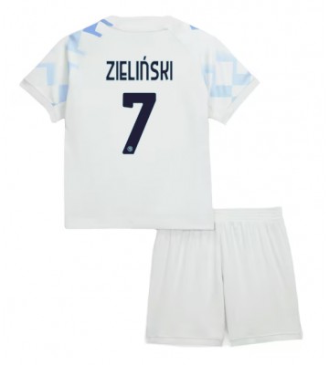 Inter Milan Piotr Zielinski #7 Venkovní dres komplet pro Děti 2025-26 Krátkým Rukávem (+ Krátké kalhoty)
