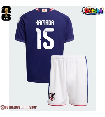 Japonsko Daichi Kamada #15 Domácí dres komplet pro Děti MS 2026 Krátkým Rukávem (+ Krátké kalhoty)