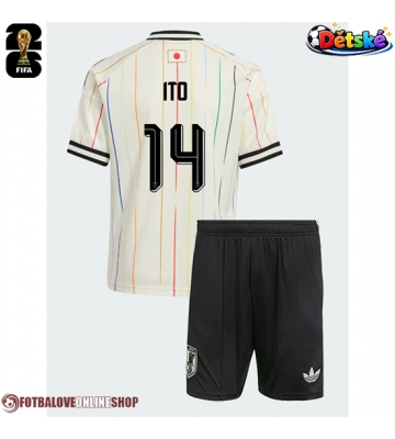 Japonsko Junya Ito #14 Venkovní dres komplet pro Děti MS 2026 Krátkým Rukávem (+ Krátké kalhoty)