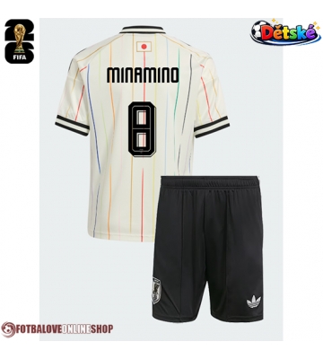 Japonsko Takumi Minamino #8 Venkovní dres komplet pro Děti MS 2026 Krátkým Rukávem (+ Krátké kalhoty)