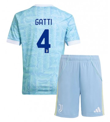 Juventus Federico Gatti #4 Venkovní dres komplet pro Děti 2025-26 Krátkým Rukávem (+ Krátké kalhoty)