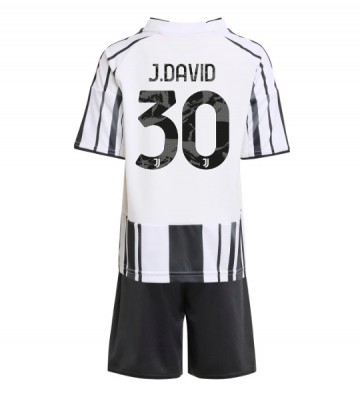 Juventus Jonathan David #30 Domácí dres komplet pro Děti 2025-26 Krátkým Rukávem (+ Krátké kalhoty)