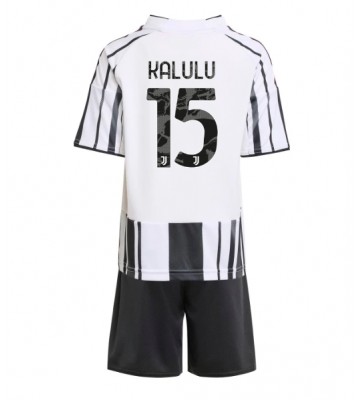 Juventus Pierre Kalulu #15 Domácí dres komplet pro Děti 2025-26 Krátkým Rukávem (+ Krátké kalhoty)