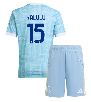 Juventus Pierre Kalulu #15 Venkovní dres komplet pro Děti 2025-26 Krátkým Rukávem (+ Krátké kalhoty)