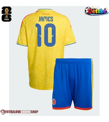 Kolumbie James Rodriguez #10 Domácí dres komplet pro Děti MS 2026 Krátkým Rukávem (+ Krátké kalhoty)