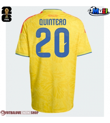 Kolumbie Juan Fernando Quintero #20 Domácí Dres MS 2026 Krátkým Rukávem