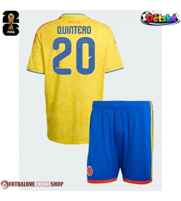 Kolumbie Juan Fernando Quintero #20 Domácí dres komplet pro Děti MS 2026 Krátkým Rukávem (+ Krátké kalhoty)