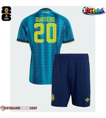 Kolumbie Juan Fernando Quintero #20 Venkovní dres komplet pro Děti MS 2026 Krátkým Rukávem (+ Krátké kalhoty)