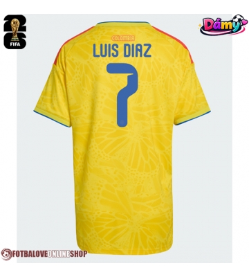 Kolumbie Luis Diaz #7 Domácí Dres pro Dámy MS 2026 Krátkým Rukávem