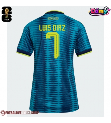 Kolumbie Luis Diaz #7 Venkovní Dres pro Dámy MS 2026 Krátkým Rukávem