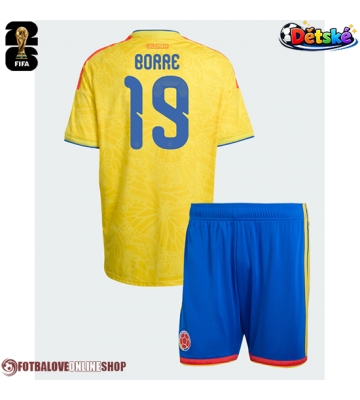 Kolumbie Rafael Santos Borre #19 Domácí dres komplet pro Děti MS 2026 Krátkým Rukávem (+ Krátké kalhoty)