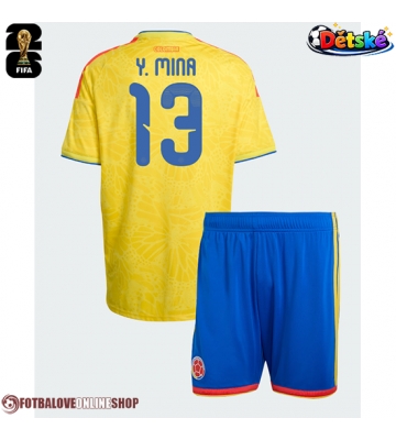Kolumbie Yerry Mina #13 Domácí dres komplet pro Děti MS 2026 Krátkým Rukávem (+ Krátké kalhoty)