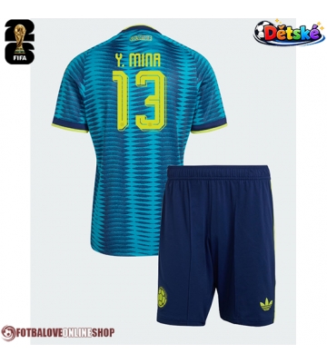 Kolumbie Yerry Mina #13 Venkovní dres komplet pro Děti MS 2026 Krátkým Rukávem (+ Krátké kalhoty)