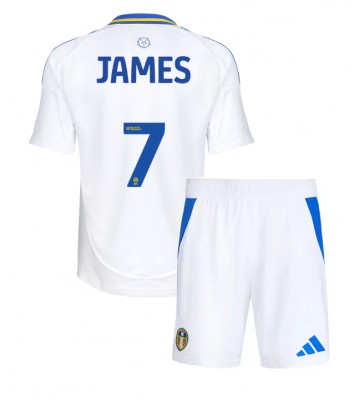 Leeds United Daniel James #7 Domácí dres komplet pro Děti 2024-25 Krátkým Rukávem (+ Krátké kalhoty)