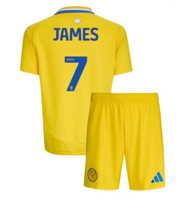 Leeds United Daniel James #7 Venkovní dres komplet pro Děti 2024-25 Krátkým Rukávem (+ Krátké kalhoty)