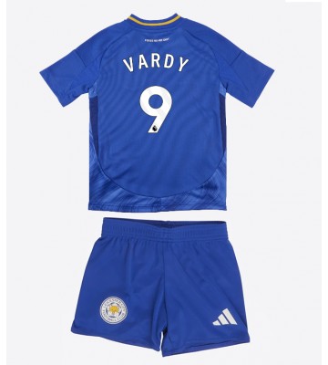 Leicester City Jamie Vardy #9 Domácí dres komplet pro Děti 2024-25 Krátkým Rukávem (+ Krátké kalhoty)