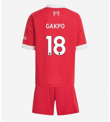 Liverpool Cody Gakpo #18 Domácí dres komplet pro Děti 2025-26 Krátkým Rukávem (+ Krátké kalhoty)