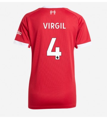 Liverpool Virgil van Dijk #4 Domácí Dres pro Dámy 2025-26 Krátkým Rukávem