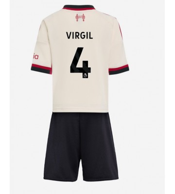 Liverpool Virgil van Dijk #4 Venkovní dres komplet pro Děti 2025-26 Krátkým Rukávem (+ Krátké kalhoty)