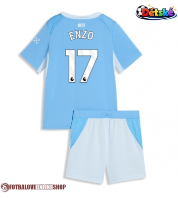 Manchester City Enzo Fernandez #17 Domácí dres komplet pro Děti 2026-27 Krátkým Rukávem (+ Krátké kalhoty)