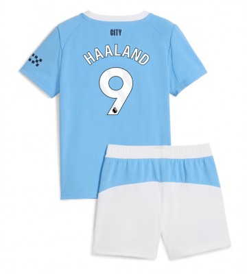 Manchester City Erling Haaland #9 Domácí dres komplet pro Děti 2025-26 Krátkým Rukávem (+ Krátké kalhoty)