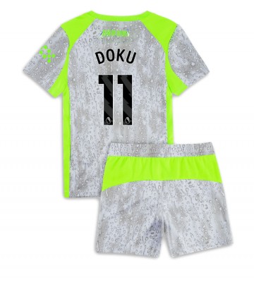 Manchester City Jeremy Doku #11 Alternativní dres komplet pro Děti 2025-26 Krátkým Rukávem (+ Krátké kalhoty)