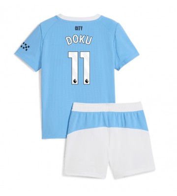 Manchester City Jeremy Doku #11 Domácí dres komplet pro Děti 2025-26 Krátkým Rukávem (+ Krátké kalhoty)