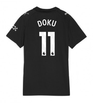Manchester City Jeremy Doku #11 Venkovní Dres pro Dámy 2025-26 Krátkým Rukávem
